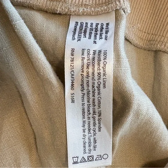 Eileen Fisher 100% Organic Linen Wide Leg Crop Pants Pull On - Picture 10 of 11